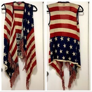 😸 Patriotic Open Front Cardigan